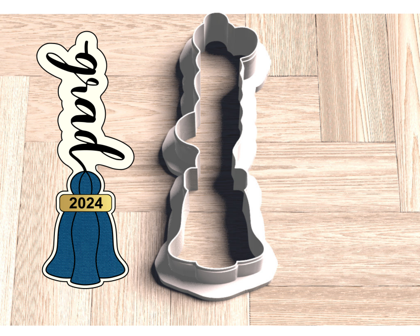 Long Grad Tassel Cookie Cutter. Graduation/School Cookie Cutter