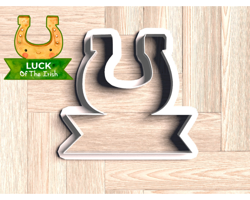 Horseshoe Plaque Cookie Cutter. St Patrick's Day Cookie Cutter. Babyshower Cookie Cutter