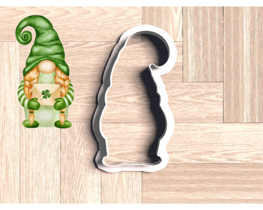 St Patrick Gnome2 Cookie Cutter. St Patrick's Day Cookie Cutter. Gnome Cookie Cutter