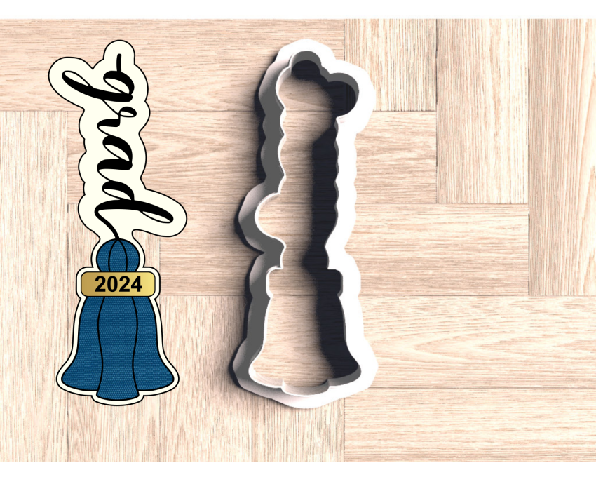Long Grad Tassel Cookie Cutter. Graduation/School Cookie Cutter