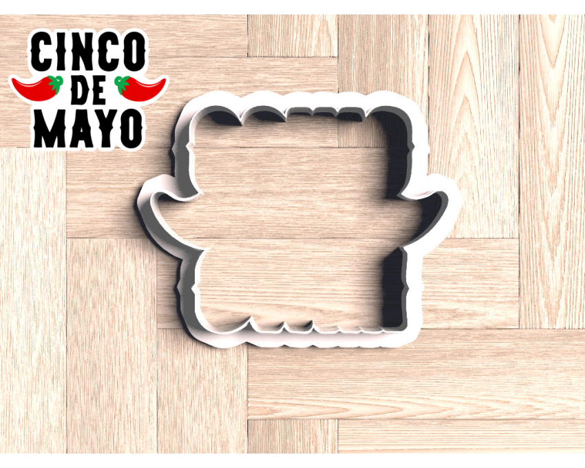 Cinco de Mayo Plaque Cookie Cutter. Fiesta Cookie Cutter.  Cinco de Mayo Cookie Cutter.