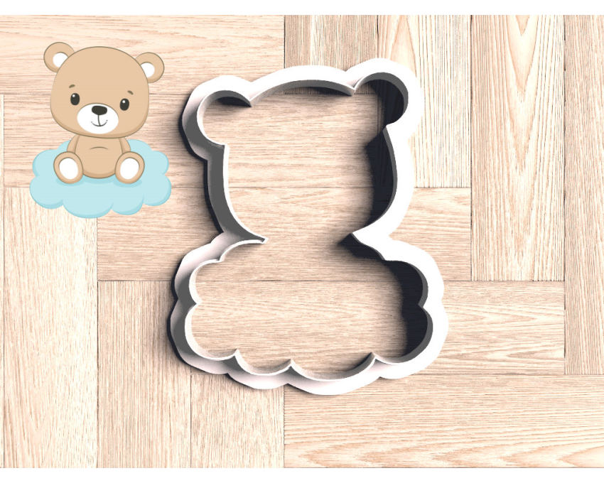 Bear On Cloud Cookie Cutter. Animal Cookie Cutter