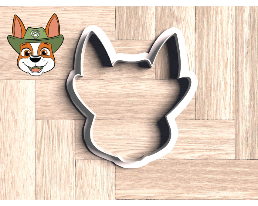Tracker Cookie Cutter. Cartoon Cookie Cutter. PAW Patrol Cookie Cutter