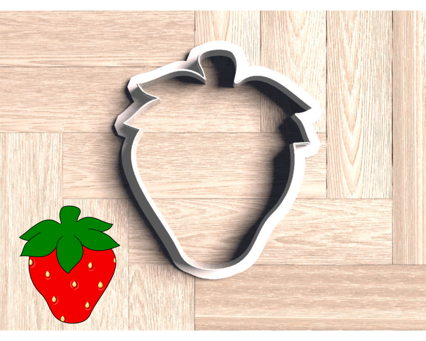 Cute Strawberry Cookie Cutter. Fruit Cookie Cutter. Berry Sweet One Birthday Cookie Cutter 