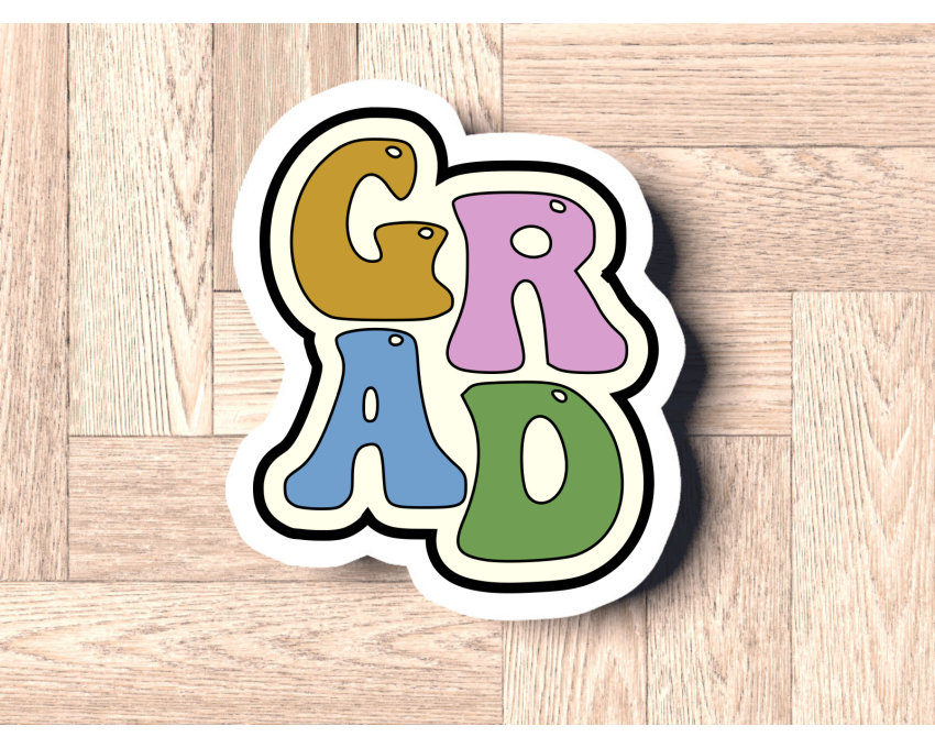  Funky Retro GRAD Cookie Cutter. School/Grad Cookie Cutter