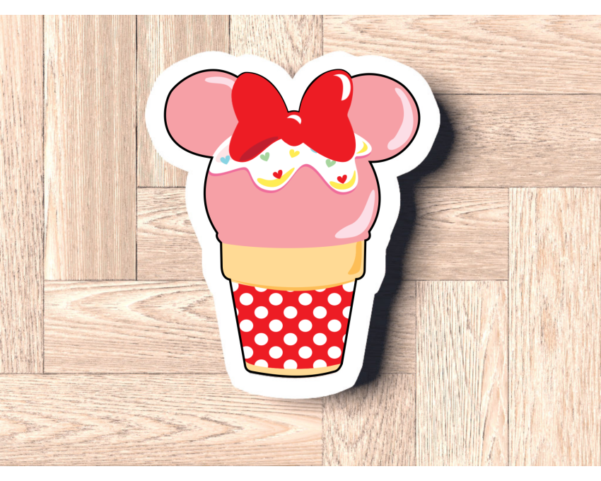 Minnie Mouse Ice Cream Cookie Cutter. Summer Cookie Cutter