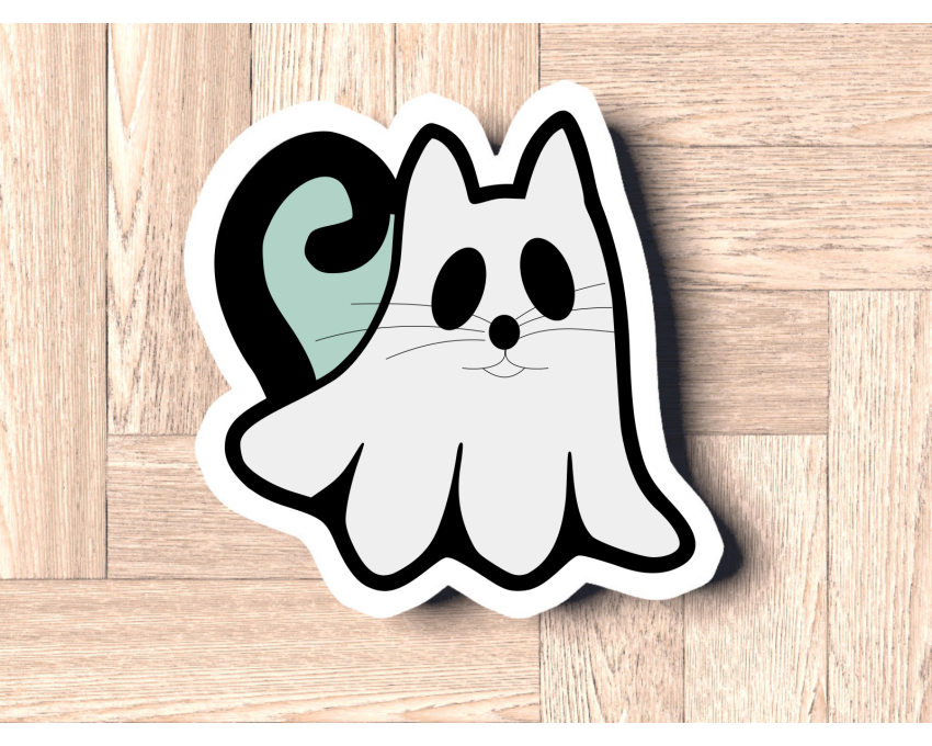 Kitten Boo Cookie Cutter. Halloween Cookie Cutter. 