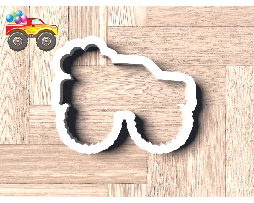 Monster Truck With Balloons Cookie Cutter. Truck Theme Cookie Cutter. Birthday Cookie Cutter