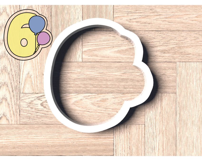 Balloon Number 6 Cookie Cutter. Number Cookie Cutter. Birthday Cookie Cutter