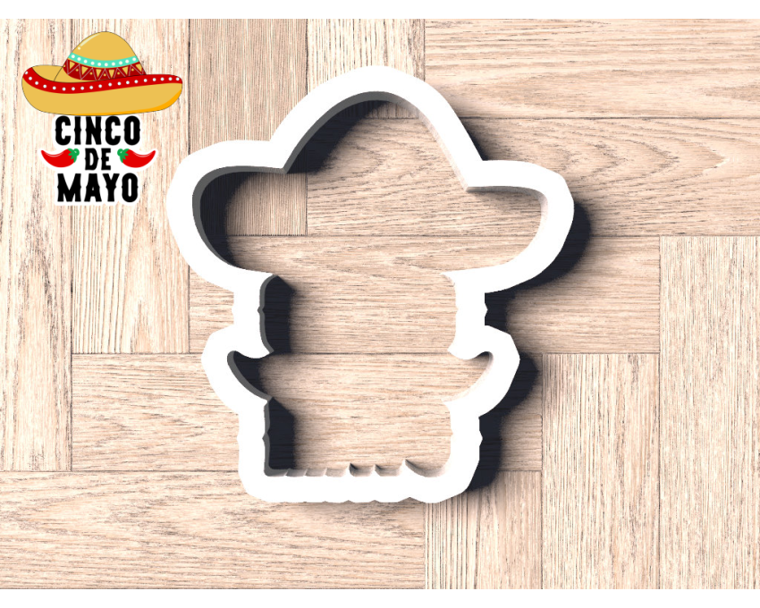 Cinco de Mayo Plaque with Sombrero Cookie Cutter. Fiesta Cookie Cutter.  Cinco de Mayo Cookie Cutter.