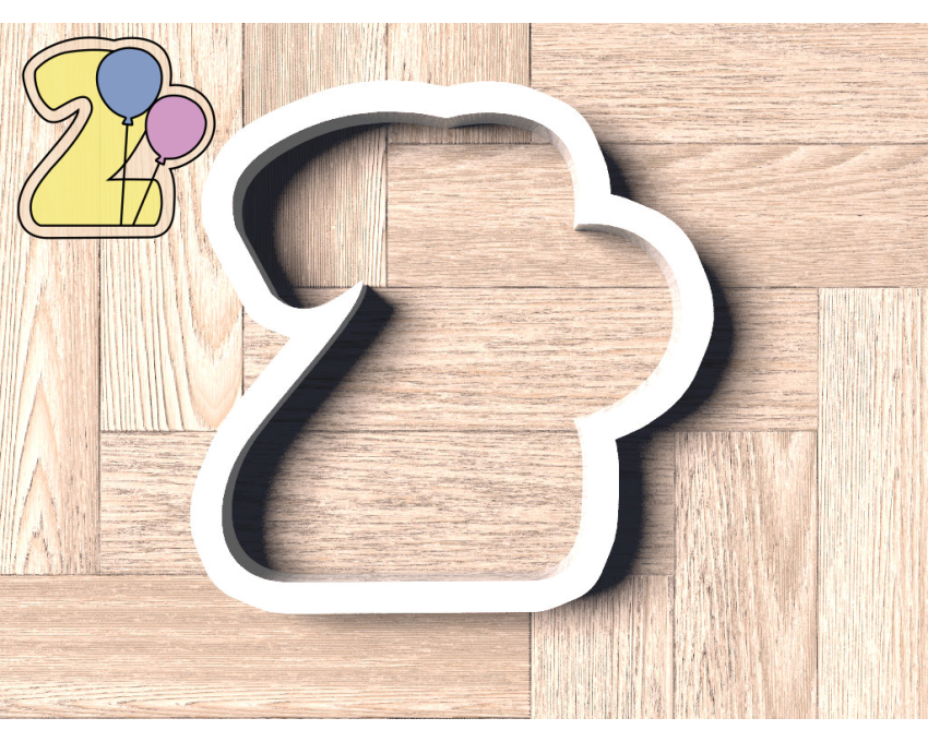 Balloon Number 2 Cookie Cutter. Number Cookie Cutter. Birthday Cookie Cutter