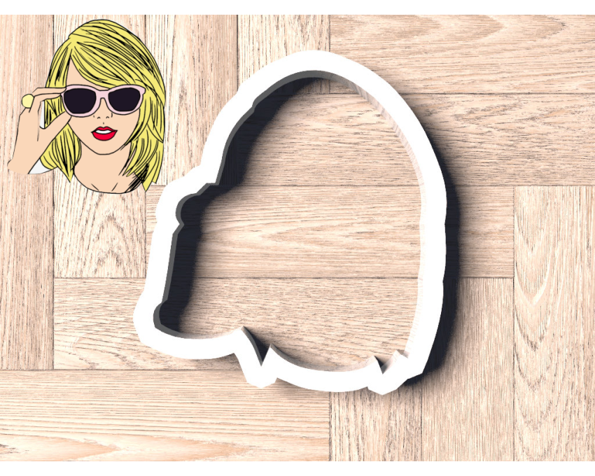 Taylor Swift Portrait Outline Cookie Cutter. Celebrity Cookie Cutter
