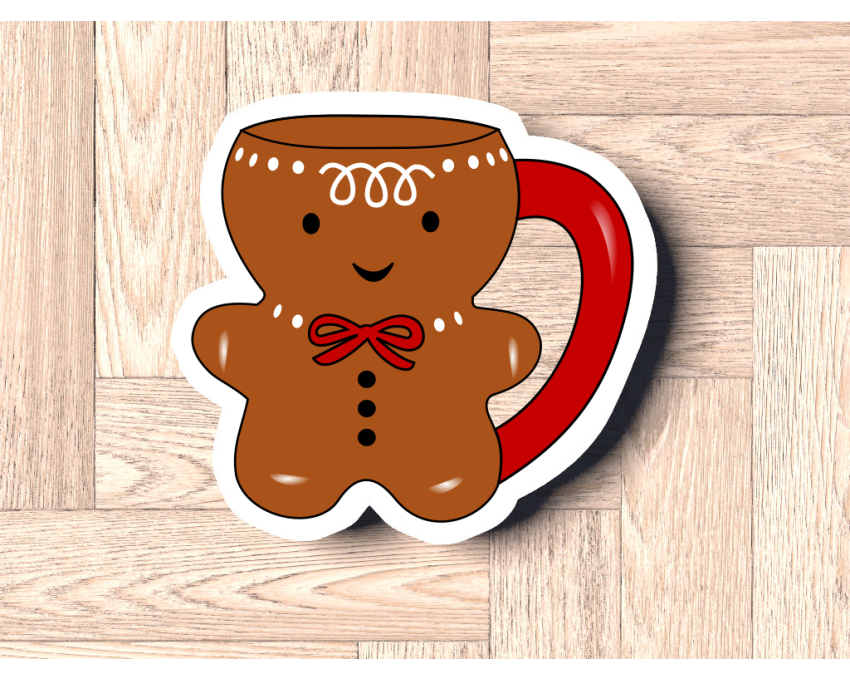 Gingerbread Man Mug Cookie Cutter. Christmas Cookie Cutter. Winter Cookie Cutter
