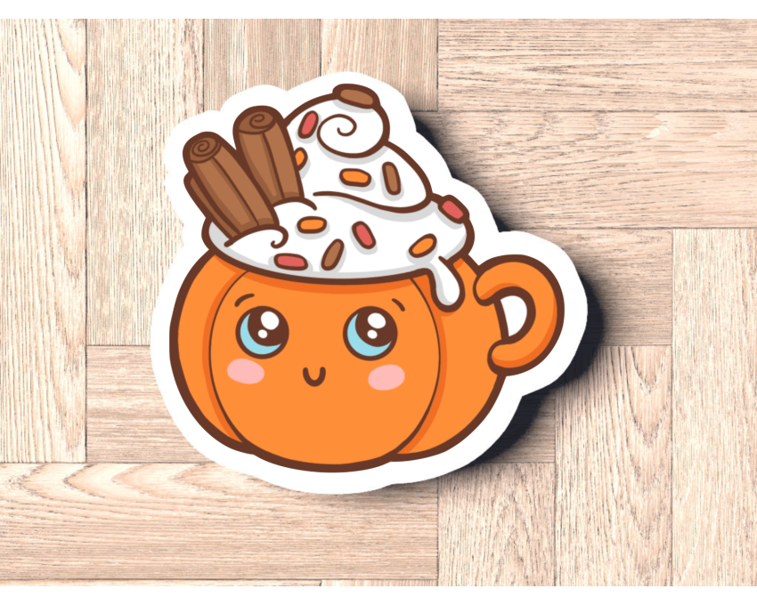 Pumpkin Mug With Pumpkin Spice Latte Cookie Cutter. Christmas Cookie Cutter. Winter Cookie Cutter