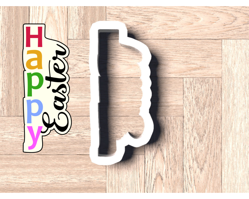 Happy Easter Plaque Cookie Cutter. Easter Cookie Cutter. 