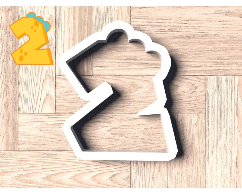 Dinosaur Number 2 Cookie Cutter. Dinosaur Cookie Cutter. Birthday Cookie Cutter