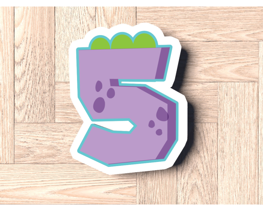 Dinosaur Number 5 Cookie Cutter. Dinosaur Cookie Cutter. Birthday Cookie Cutter