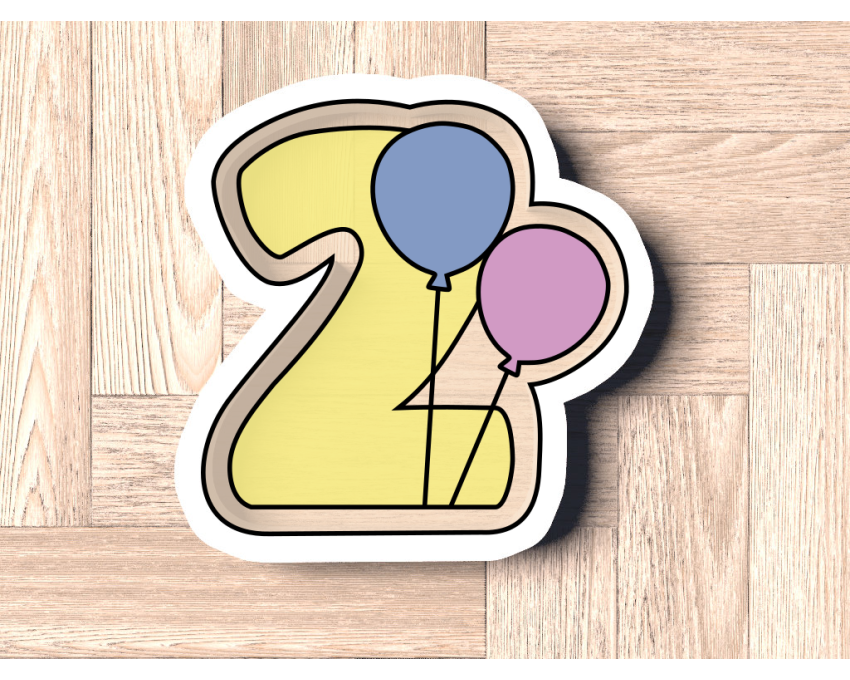 Balloon Number 2 Cookie Cutter. Number Cookie Cutter. Birthday Cookie Cutter