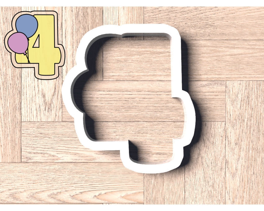 Balloon Number 4 Cookie Cutter. Number Cookie Cutter. Birthday Cookie Cutter