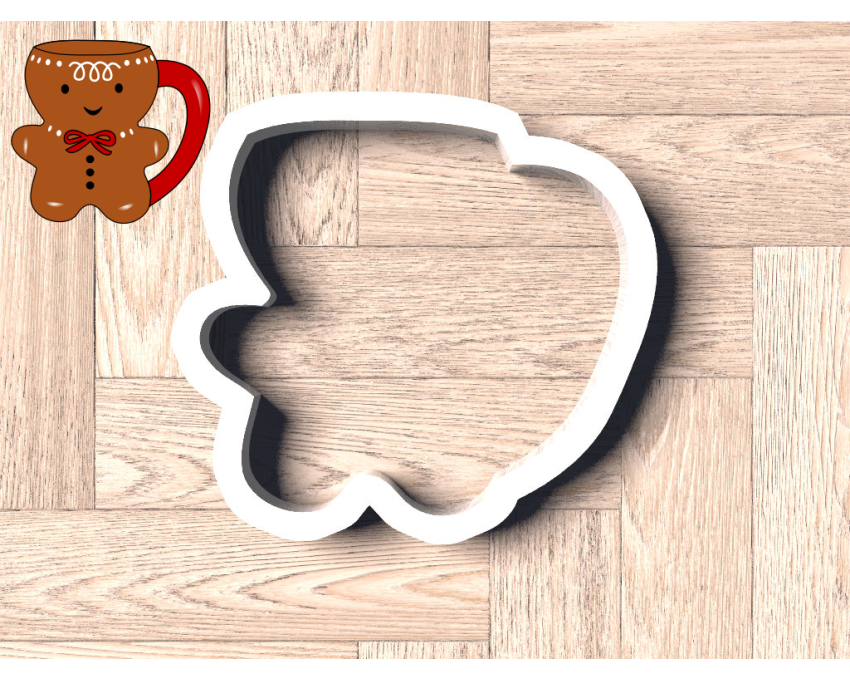 Gingerbread Man Mug Cookie Cutter. Christmas Cookie Cutter. Winter Cookie Cutter