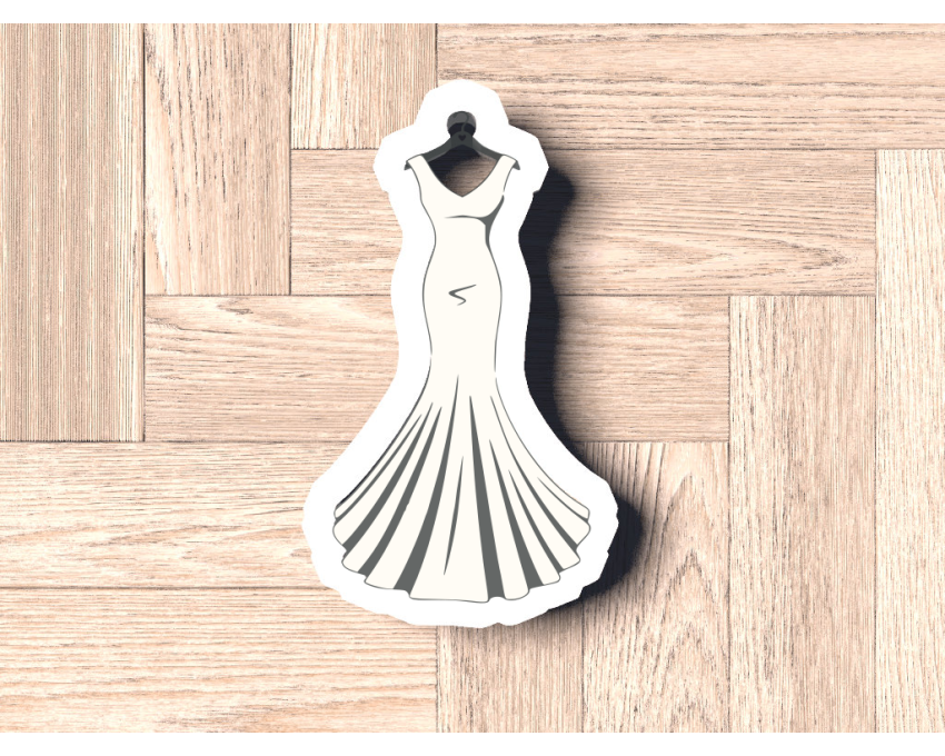 Wedding Dress On Hanger Style 1 Cookie Cutter. Wedding Cookie Cutter