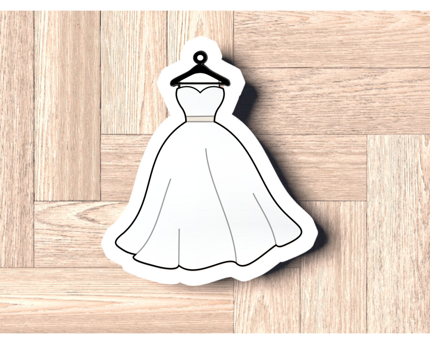 Wedding Dress On Hanger Style 2 Cookie Cutter. Wedding Cookie Cutter