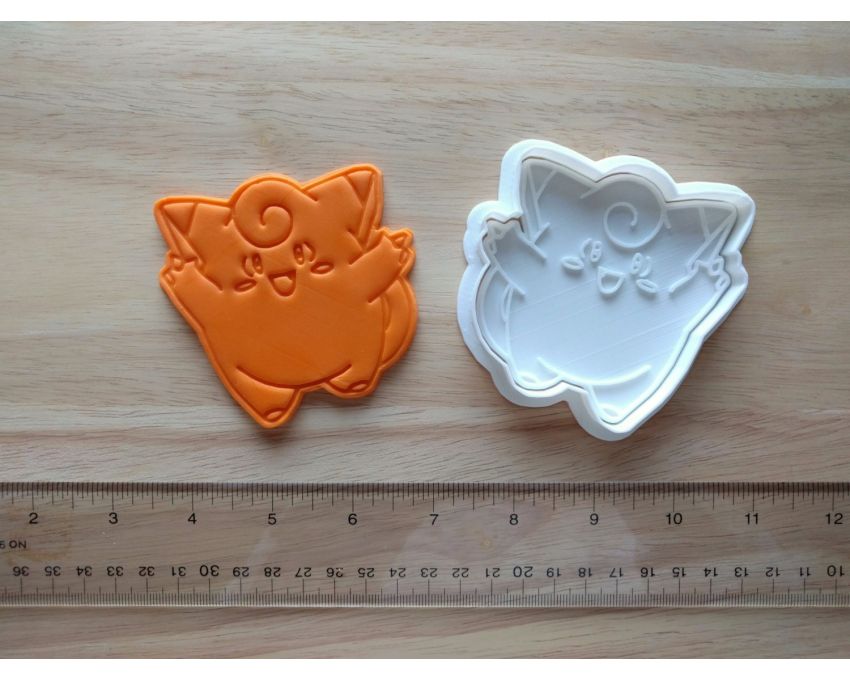 Clefairy Cookie Cutter and Stamp Set. Pokemon Cookie Cutter