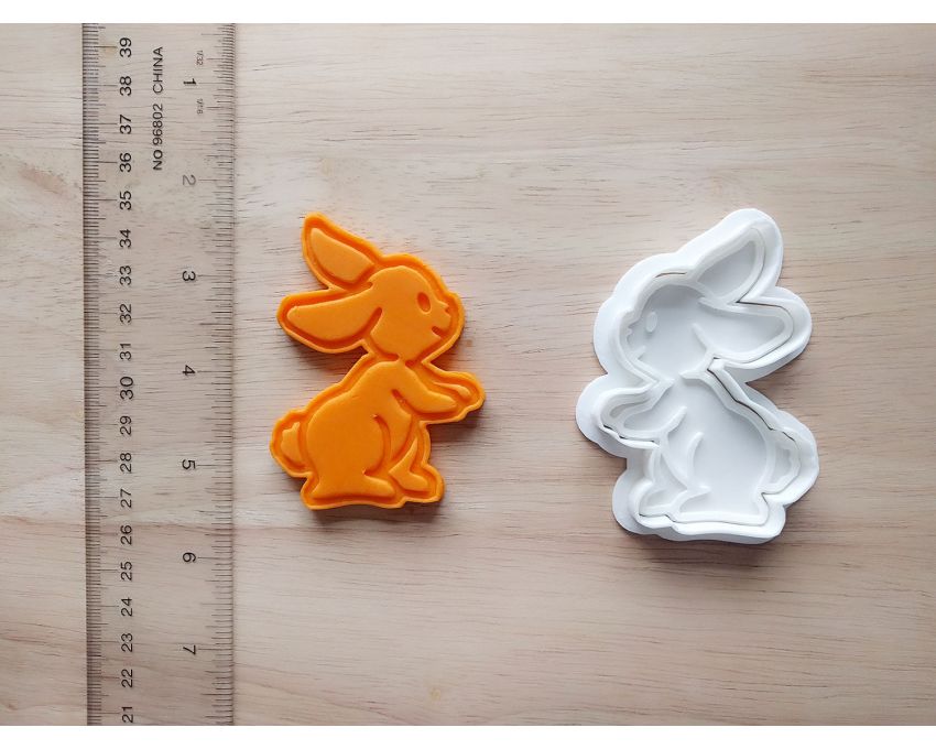 Easter Bunny Cookie Cutter and Stamp Set. Easter Cookie Cutter