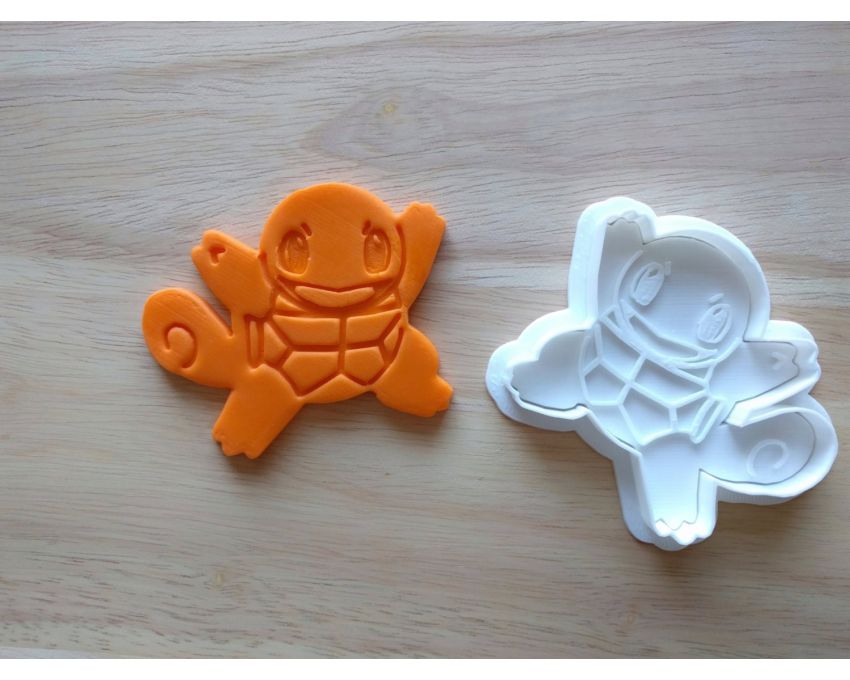 Squirtle Cookie Cutter and Stamp Set. Pokemon Cookie Cutter