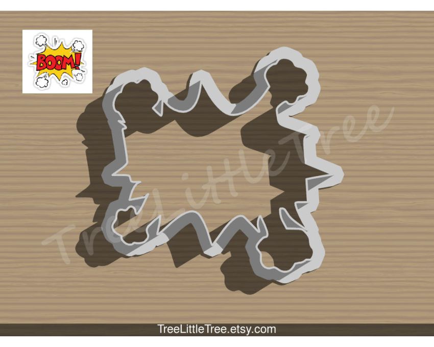 BOOM Outline Cookie Cutter. Unique Cookie Cutter