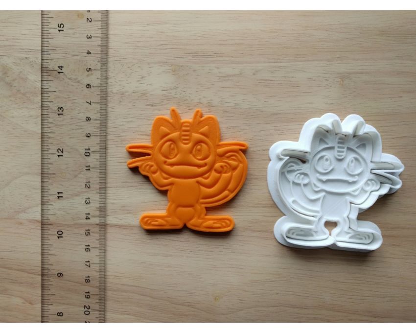 Meowth Cookie Cutter and Stamp Set. Pokemon Cookie Cutter