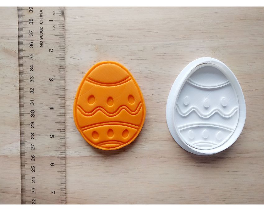 Easter Egg Cookie Cutter and Stamp Set. Easter Cookie Cutter
