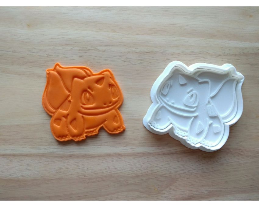 Bulbasaur Cookie Cutter and Stamp Set. Pokemon Cookie Cutter