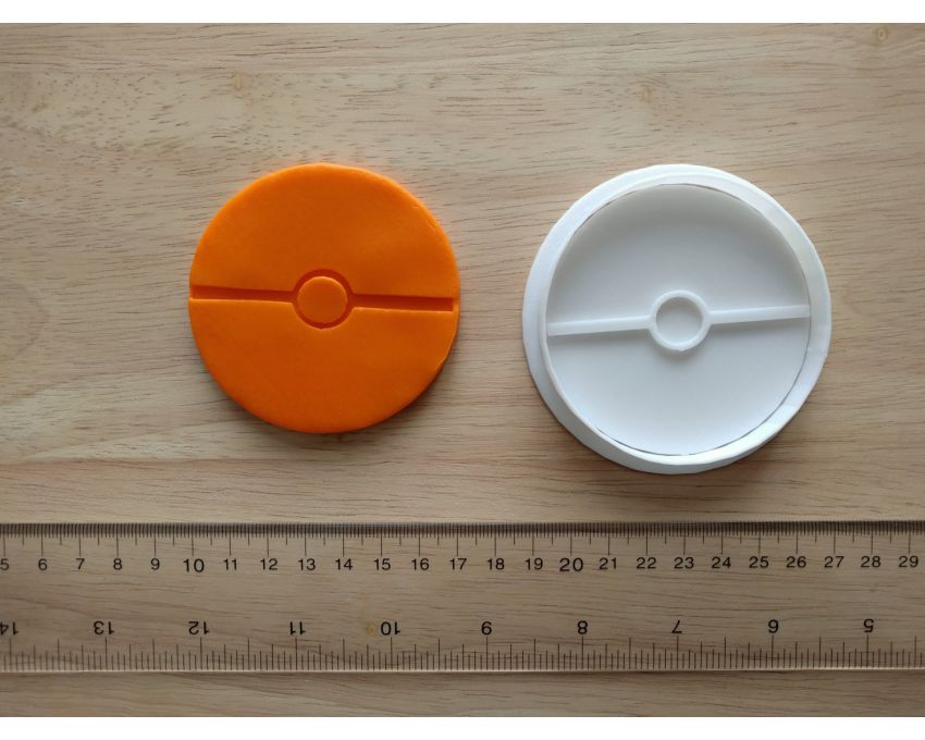 Pokeball Cookie Cutter and Stamp Set. Pokemon Cookie Cutter