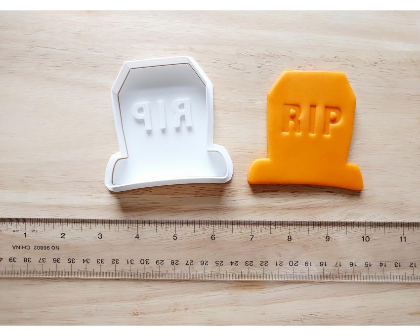 Halloween Grave Stone Cookie Cutter and Stamp Set. Halloween Cookie Cutter