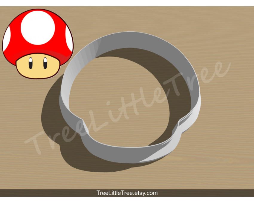 Mario Mushroom Cookie Cutter. Super Mario Cookie Cutter