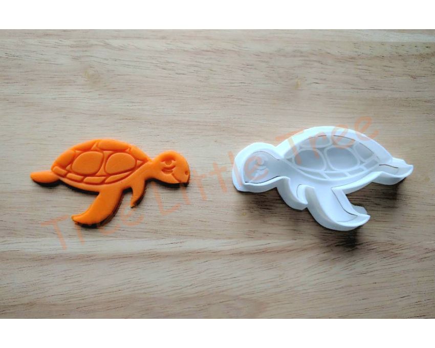 Sea Turtle Cookie Cutter and Stamp Set. Animal Cookie Cutter