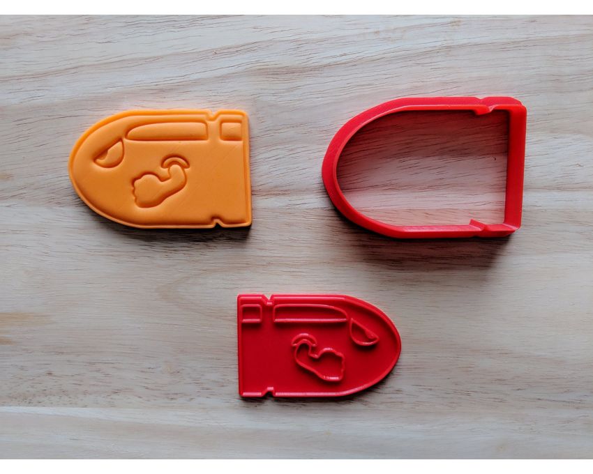 Rocket Bomb Cookie Cutter and Stamp Set. Super Mario Cookie Cutter