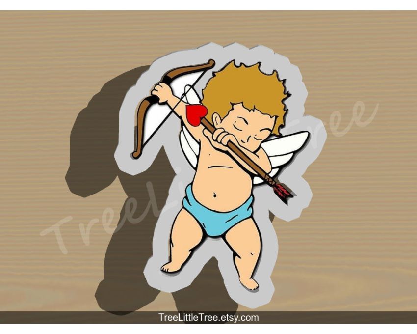 Dabbing Cupid Cookie Cutter. Valentine's day Cookie Cutter