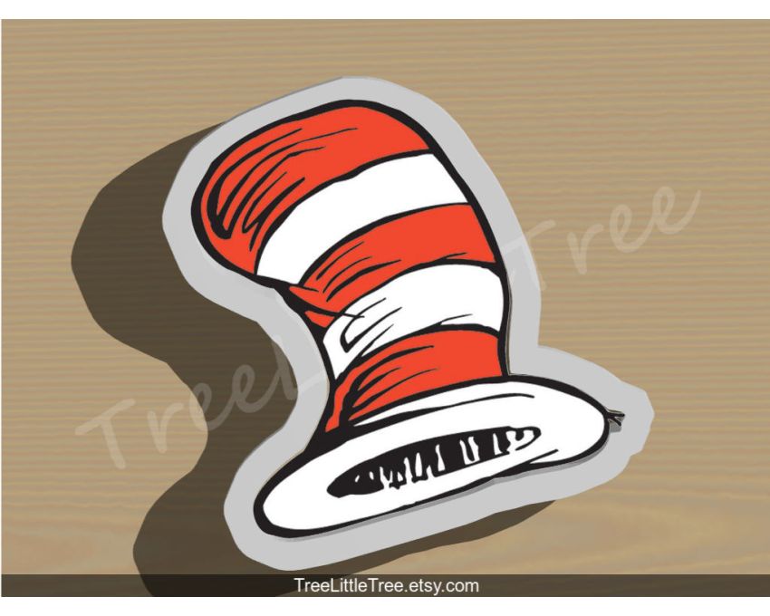 Cat Hat Cookie Cutter. Alice in Wonderland Cookie Cutter