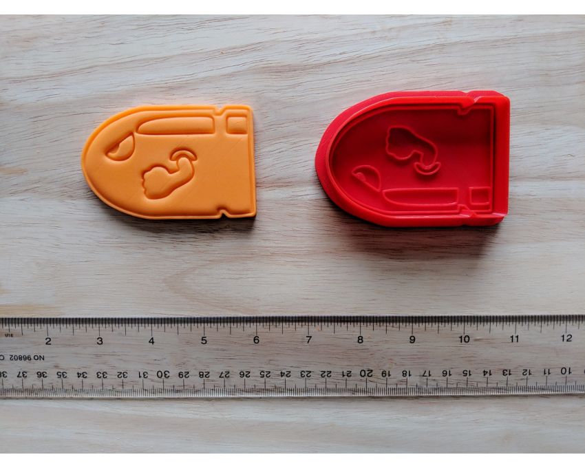 Rocket Bomb Cookie Cutter and Stamp Set. Super Mario Cookie Cutter