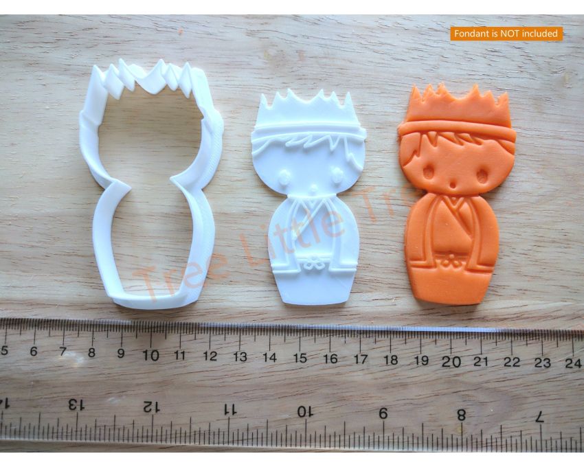 Japanese Boy Doll Cookie Cutter and Stamp Set. Japan Cookie Cutter