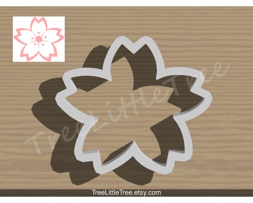 Japanese Cherry Blossom  (Sakura) Cookie Cutter. Flower Cookie Cutter