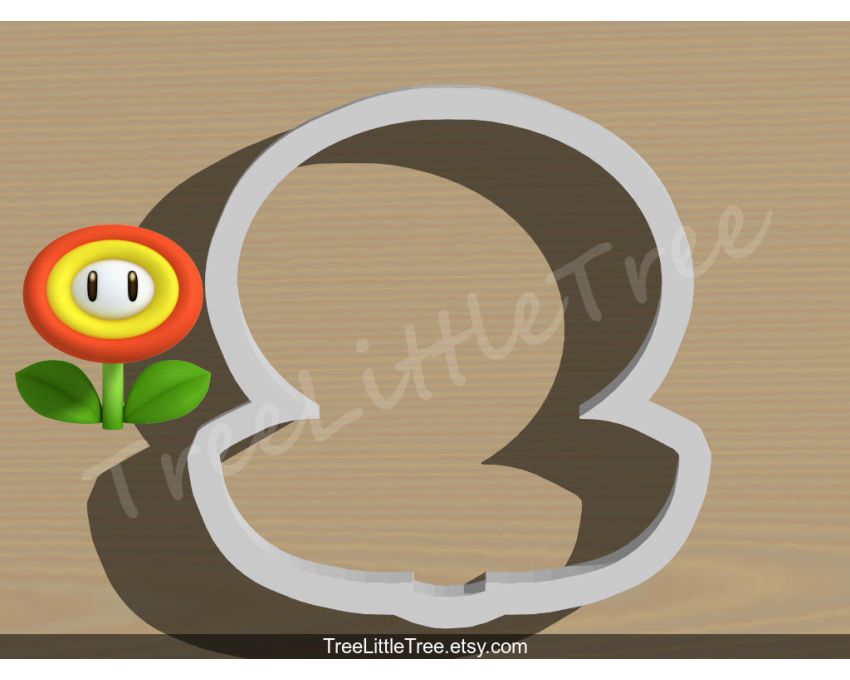 Mario Fire Flower Cookie Cutter. Super Mario Cookie Cutter