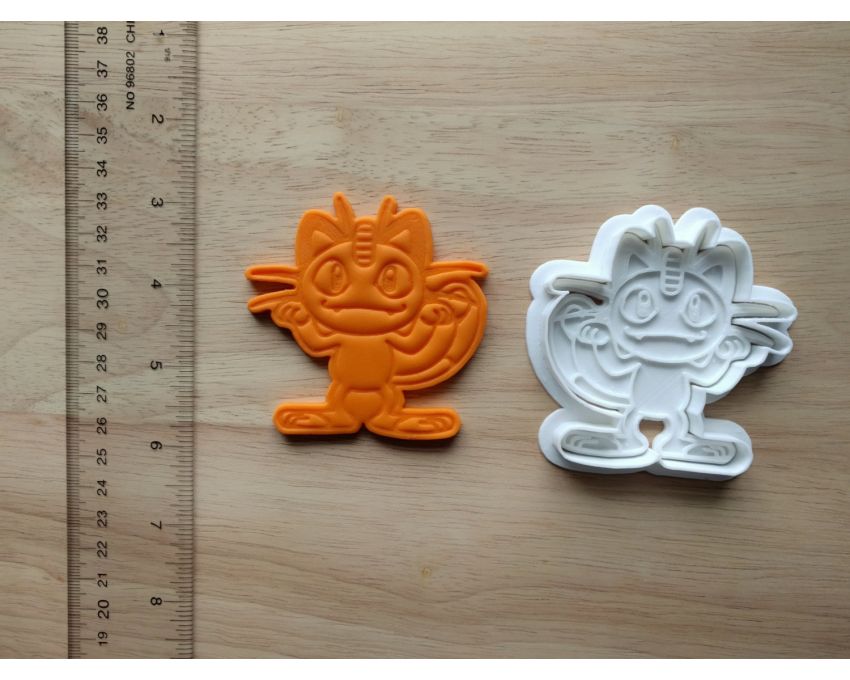 Meowth Cookie Cutter and Stamp Set. Pokemon Cookie Cutter