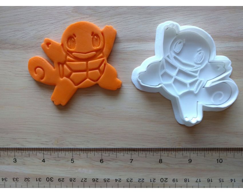 Squirtle Cookie Cutter and Stamp Set. Pokemon Cookie Cutter