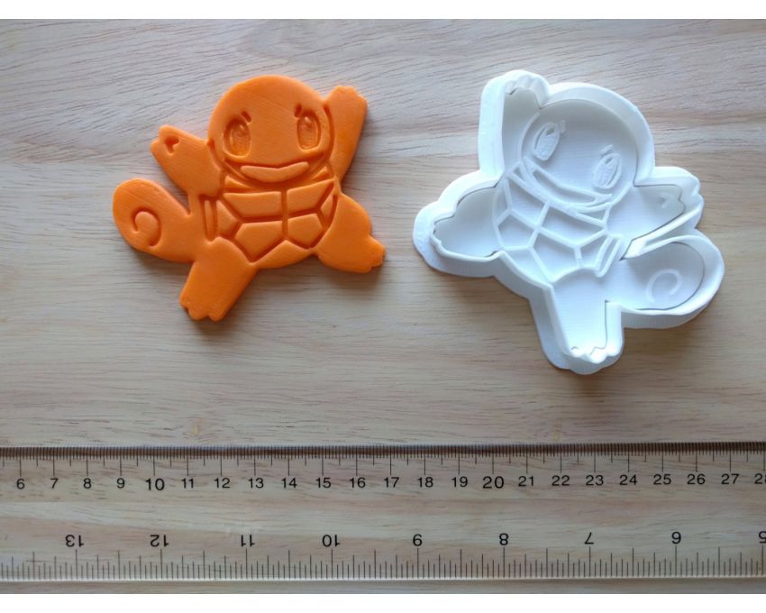Squirtle Cookie Cutter and Stamp Set. Pokemon Cookie Cutter