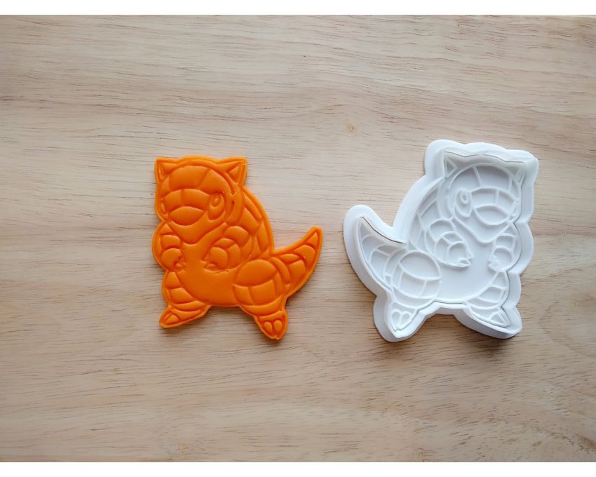 Sandshrew Cookie Cutter and Stamp Set. Pokemon Cookie Cutter