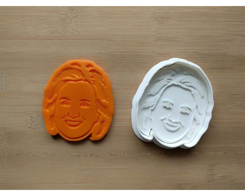 Hillary Clinton Cookie Cutter and Stamp Set. Celebrity Cookie Cutter