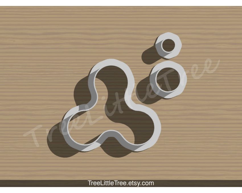 Fidget Spinner (3-part version) Cookie Cutter. Toy Cookie Cutter